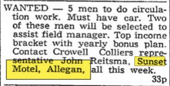 Budget Host Inn (Sunset Motel) - Aug 1953 Ad (newer photo)